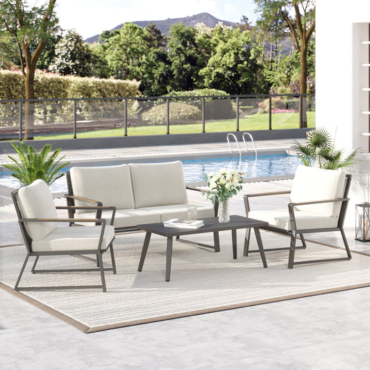 Outsunny White 4 Piece Outdoor Seating Set