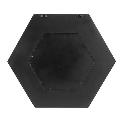 18.5" x 18.5" Hexagon Mirror with Black Wood Frame