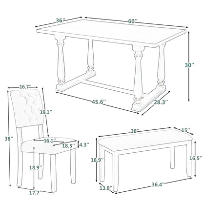 Mela 6-Piece Dining Table (gray)