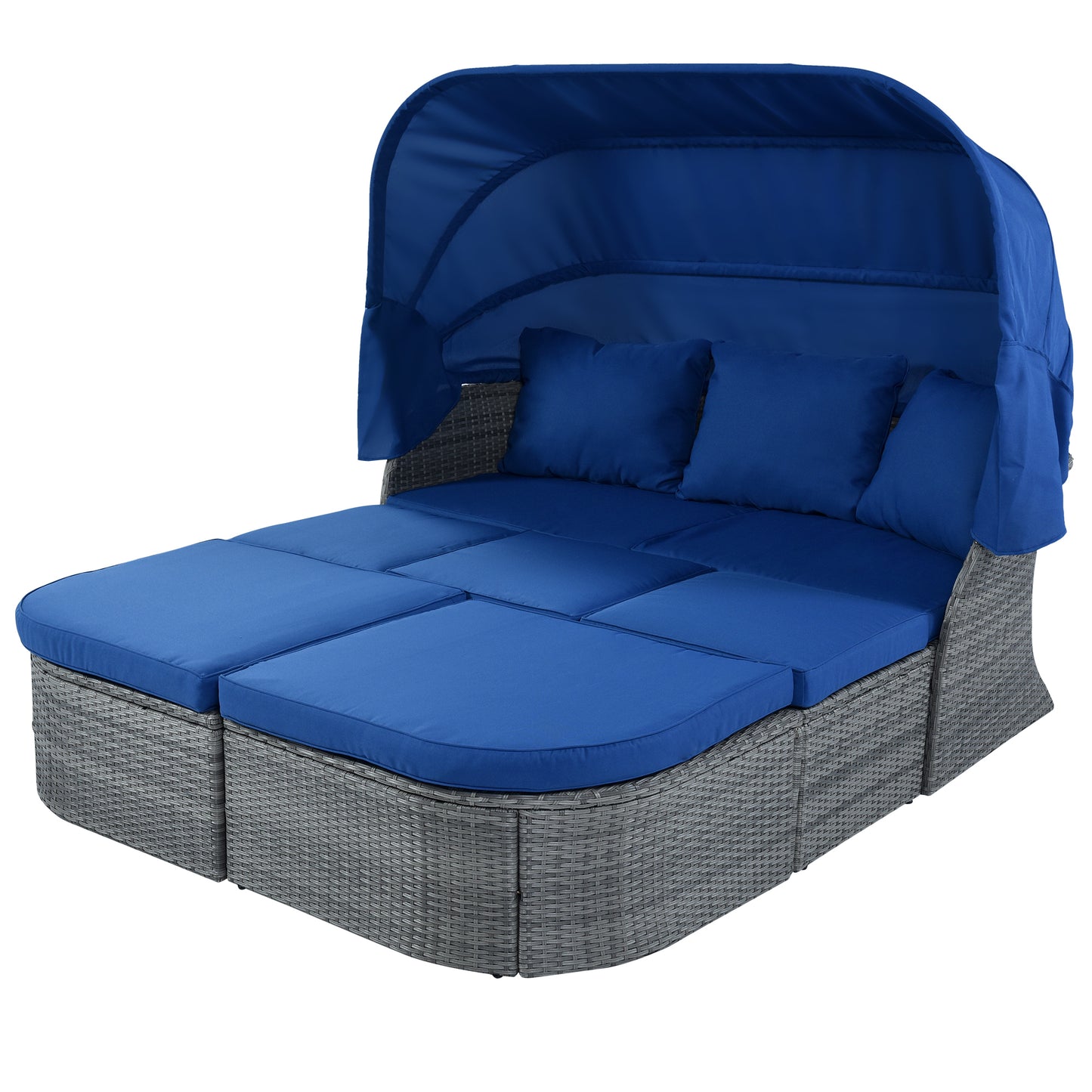 Outdoor Convertible Sunbed (blue)