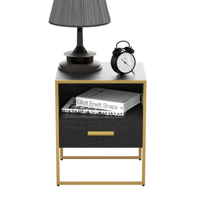 Silas Gold/Black Nightstand