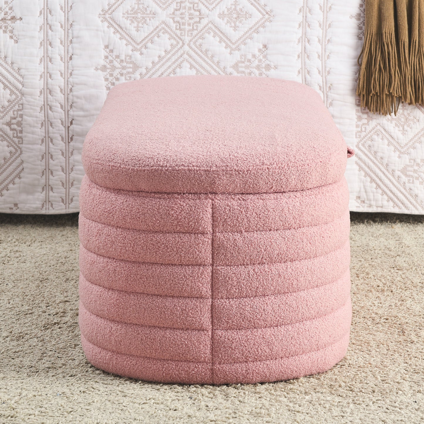 Alfie Storage Bench (teddy pink)