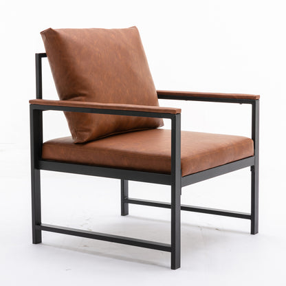 Debbie Orange Faux Leather Accent Chair