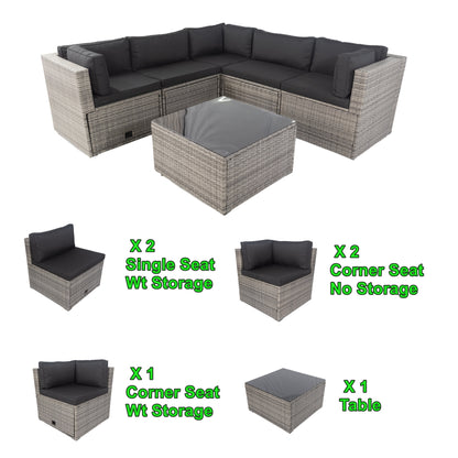 Citrus 6 Pieces Sectional Outdoor Set w/ Storage