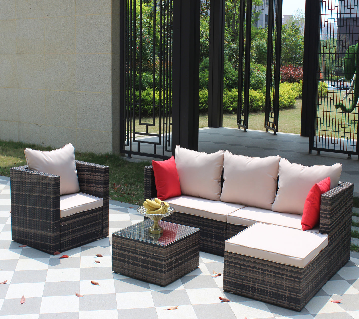 4 Piece Rattan Outdoor Seating Set