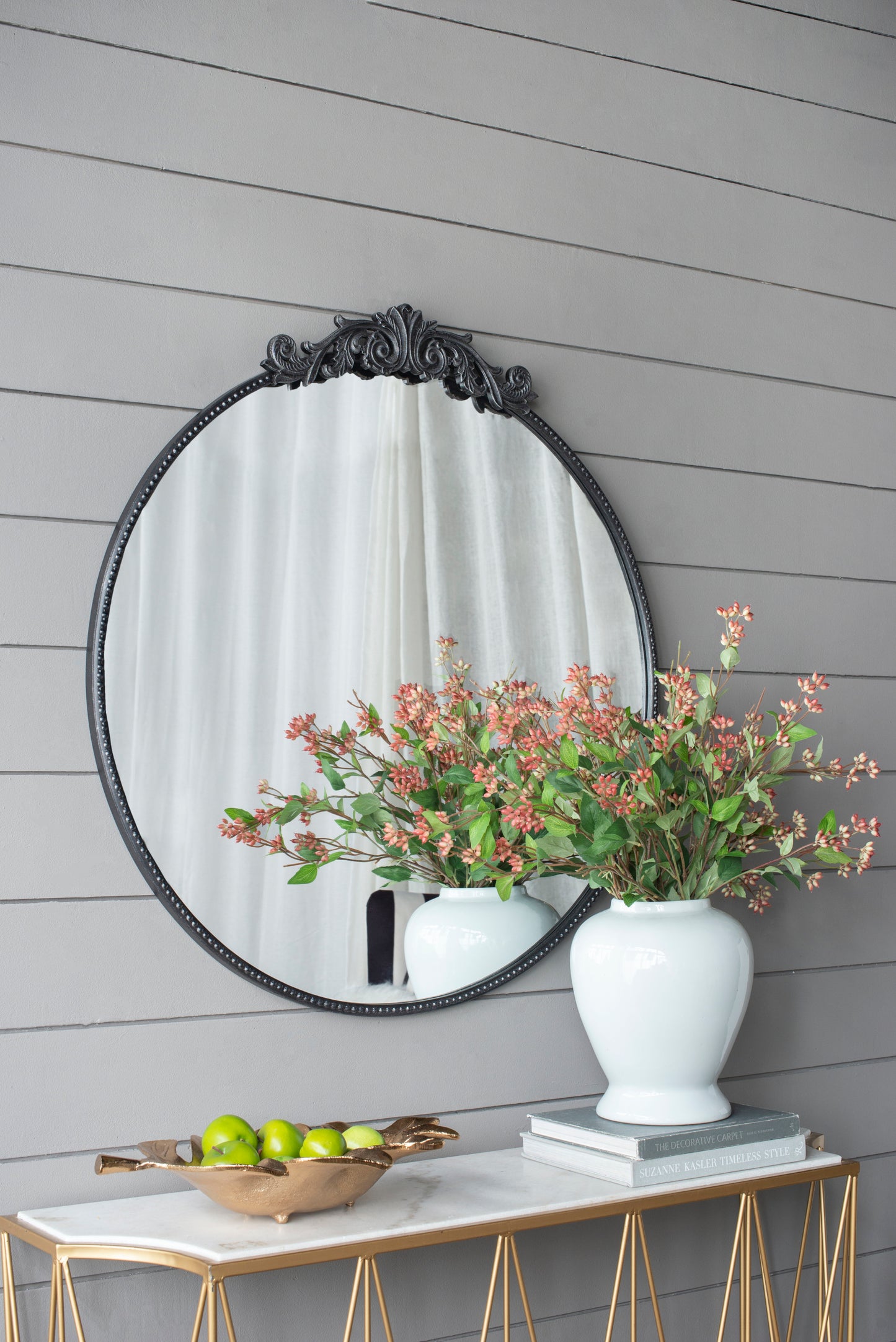 Round Decorative Black Mirror