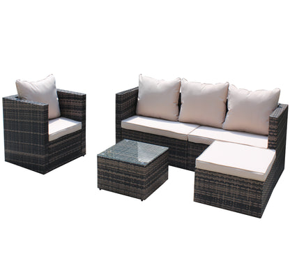 4 Piece Rattan Outdoor Seating Set