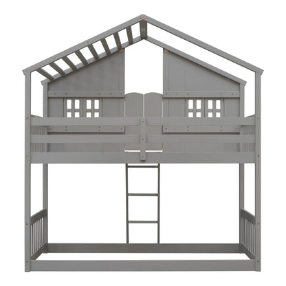 Club House Gray Twin over Twin Bunk Bed