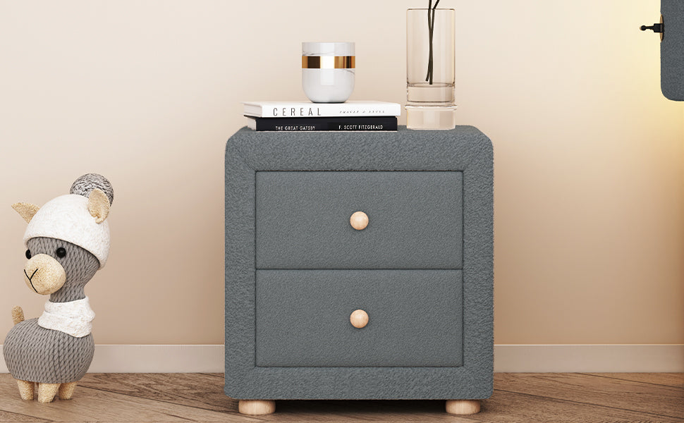 Teddy Gray Fleece Nightstand