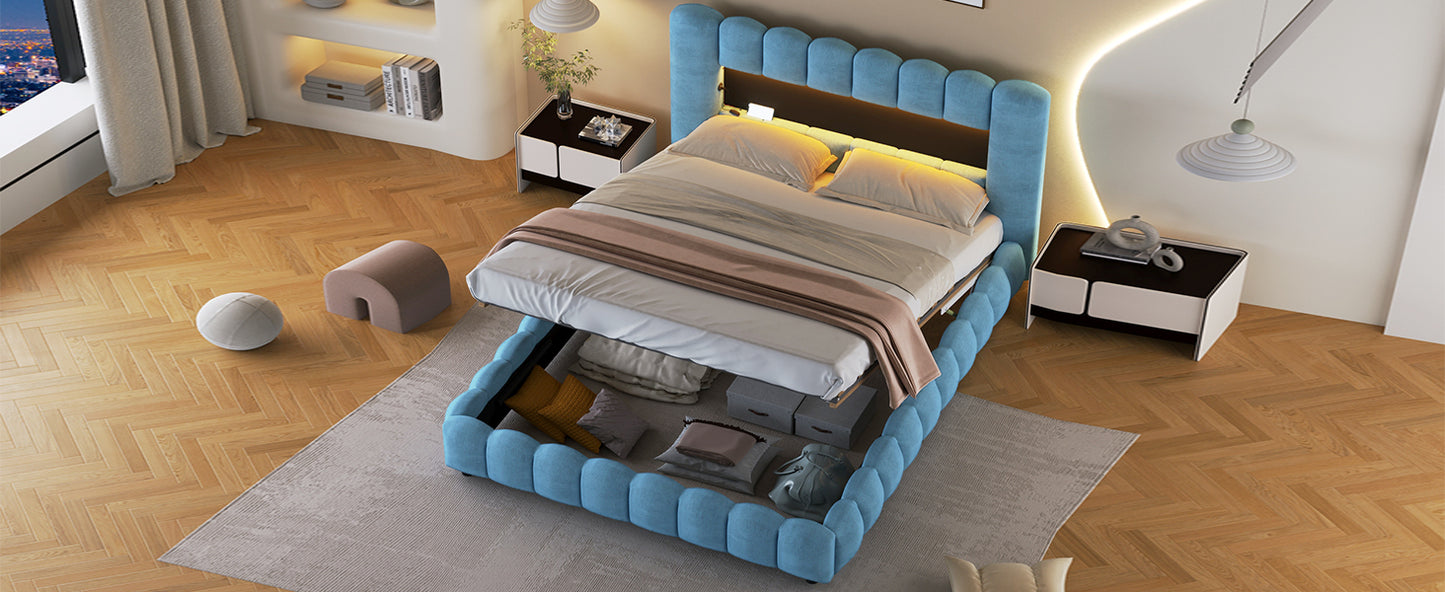 Tululla Queen Bed (light blue)