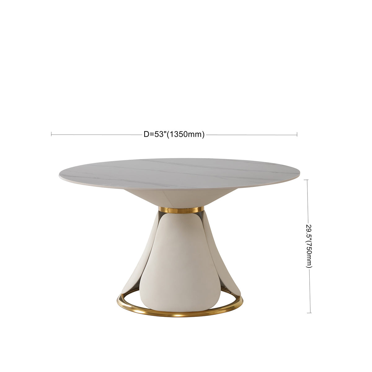 53" Modern Sintered Stone Dining Table