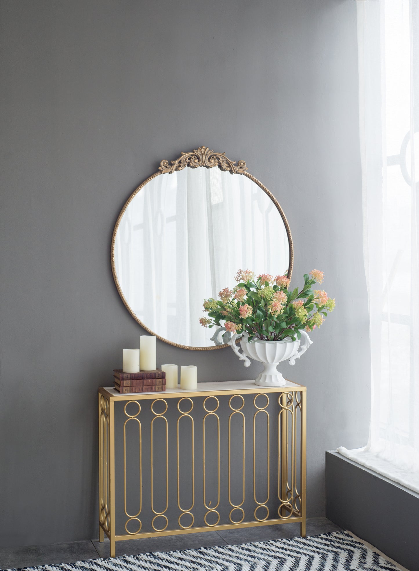 Round Decorative Gold Mirror