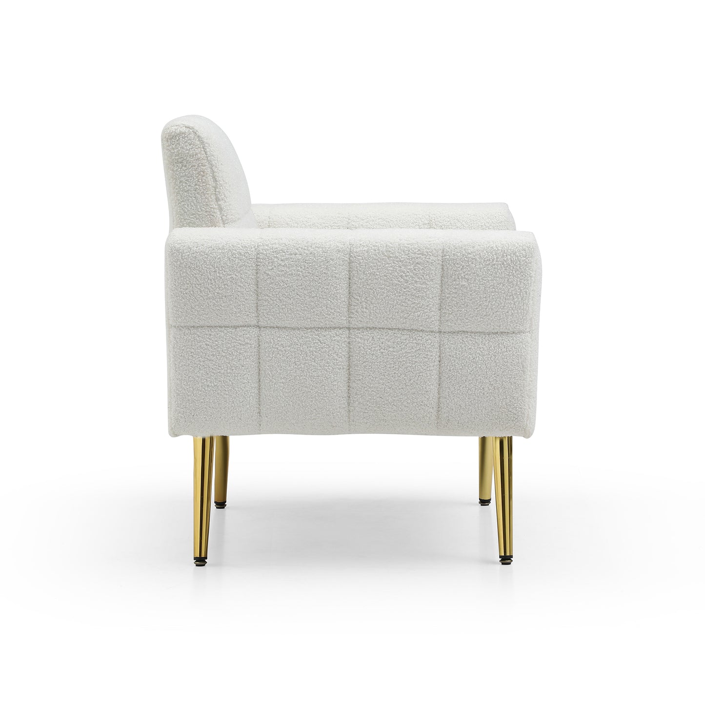 Modern Comfy Tufted White Teddy Accent Chair