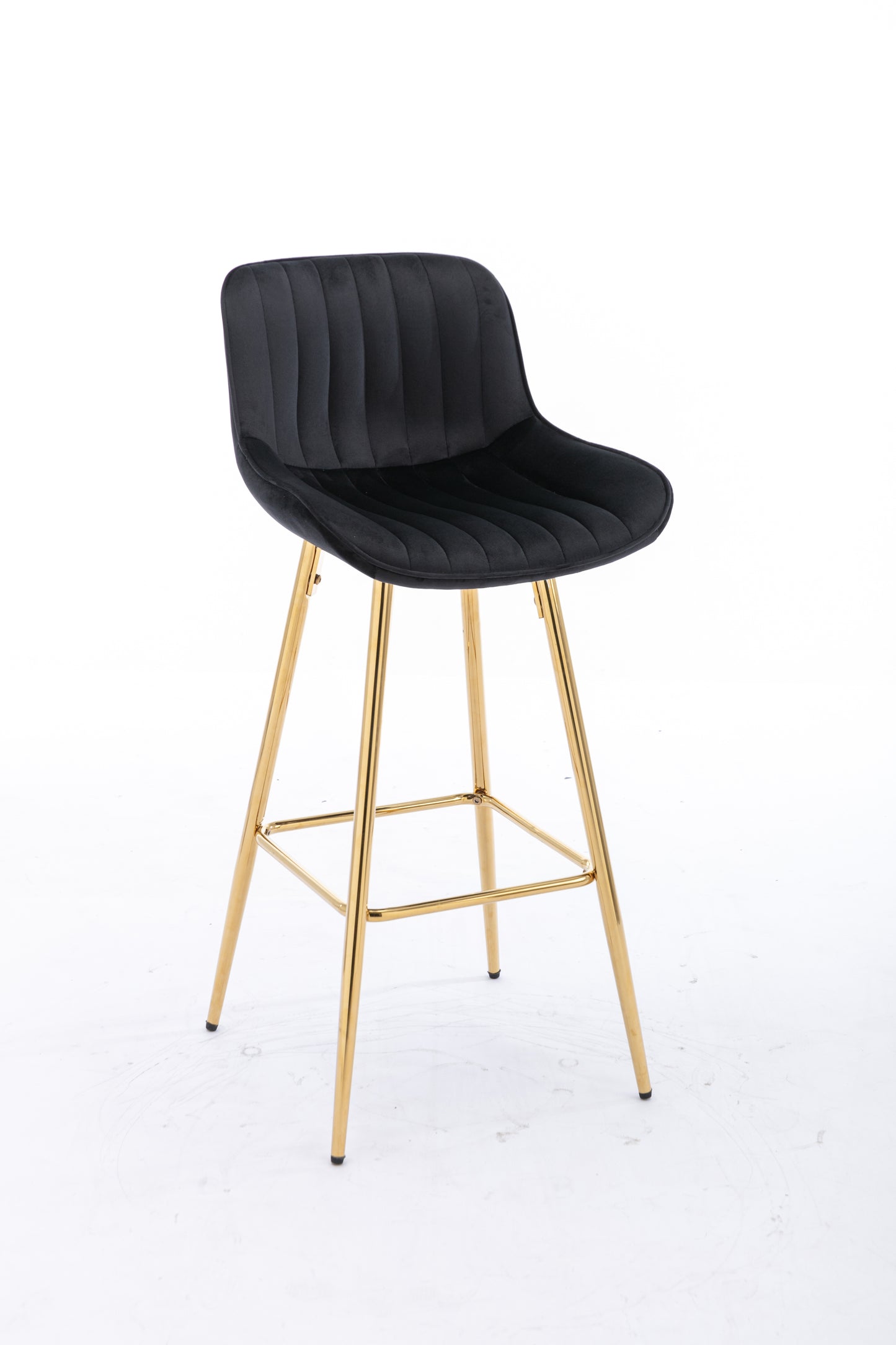 30" Set of 2 Bar Stools (black/gold)