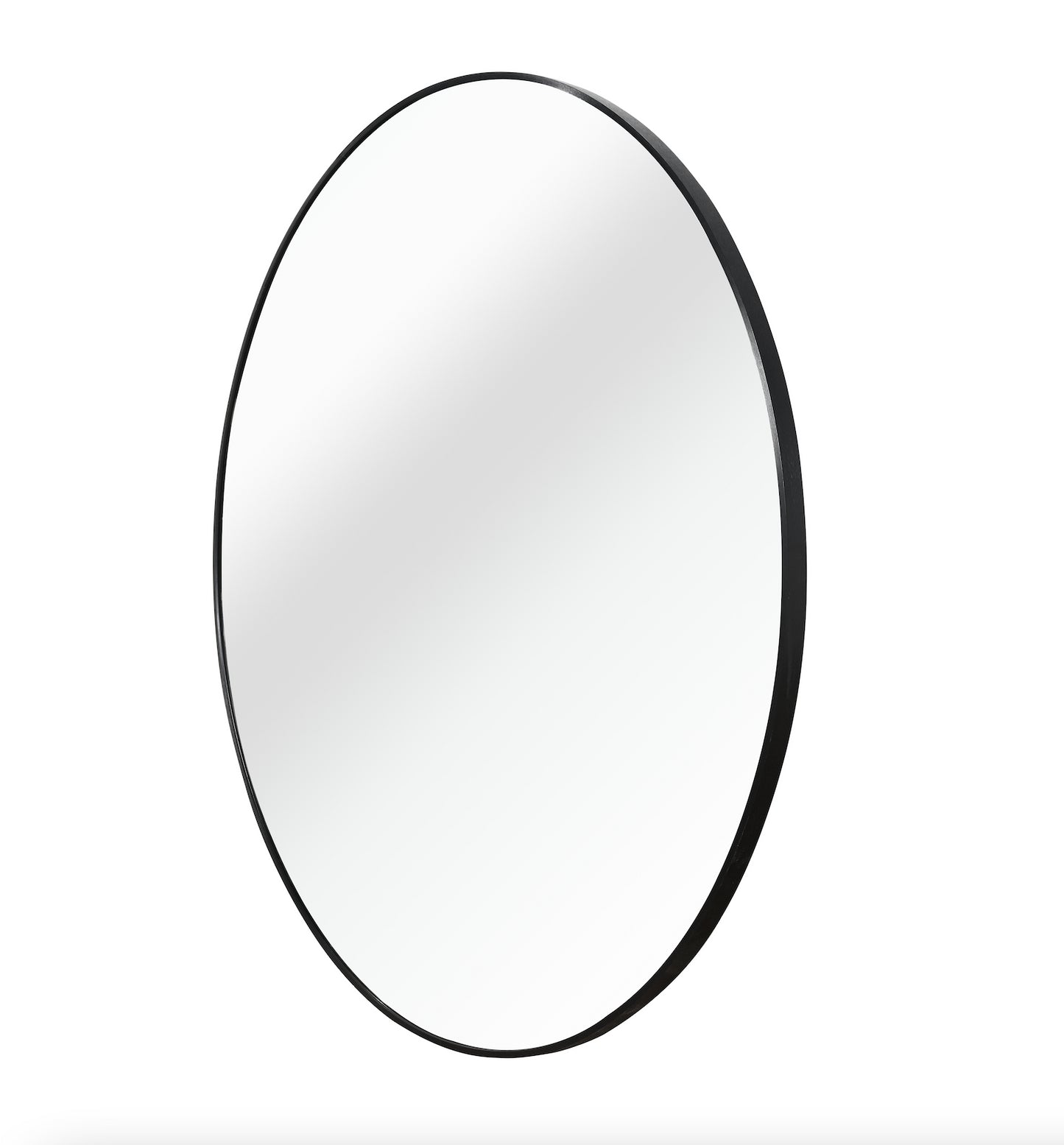 Black 39 Inch Metal Round Mirror