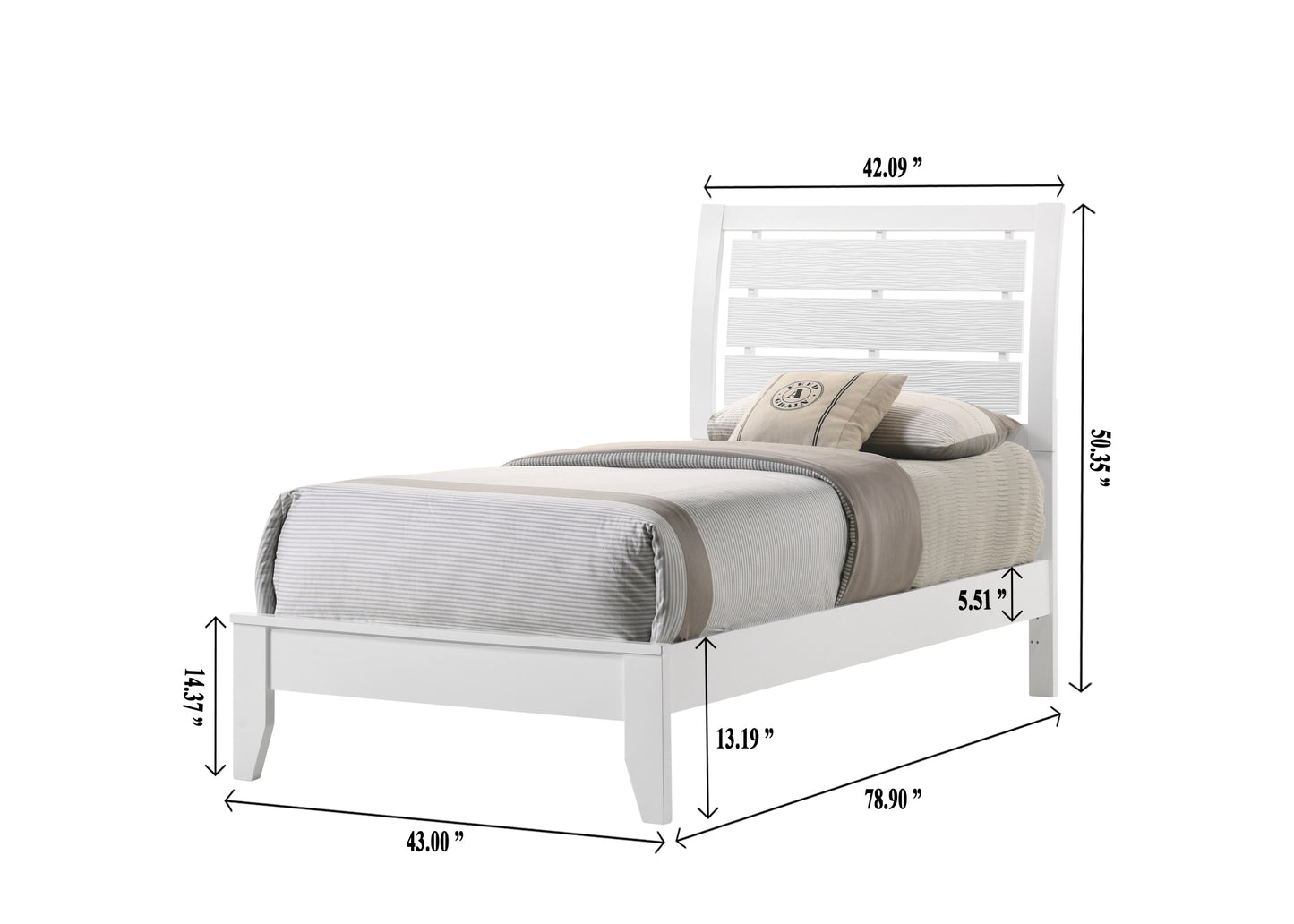 Geometric White Twin Bed