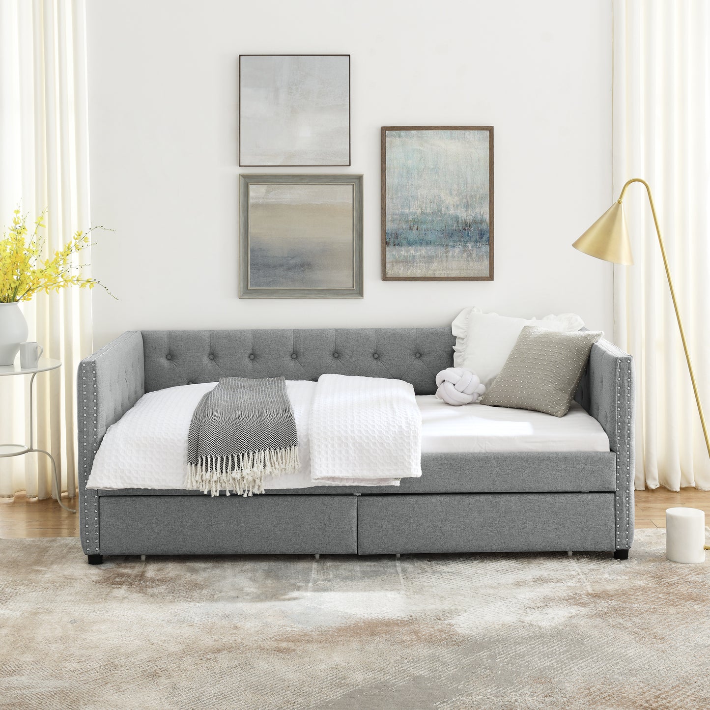 Fluff Gray Daybed with Drawer (twin)