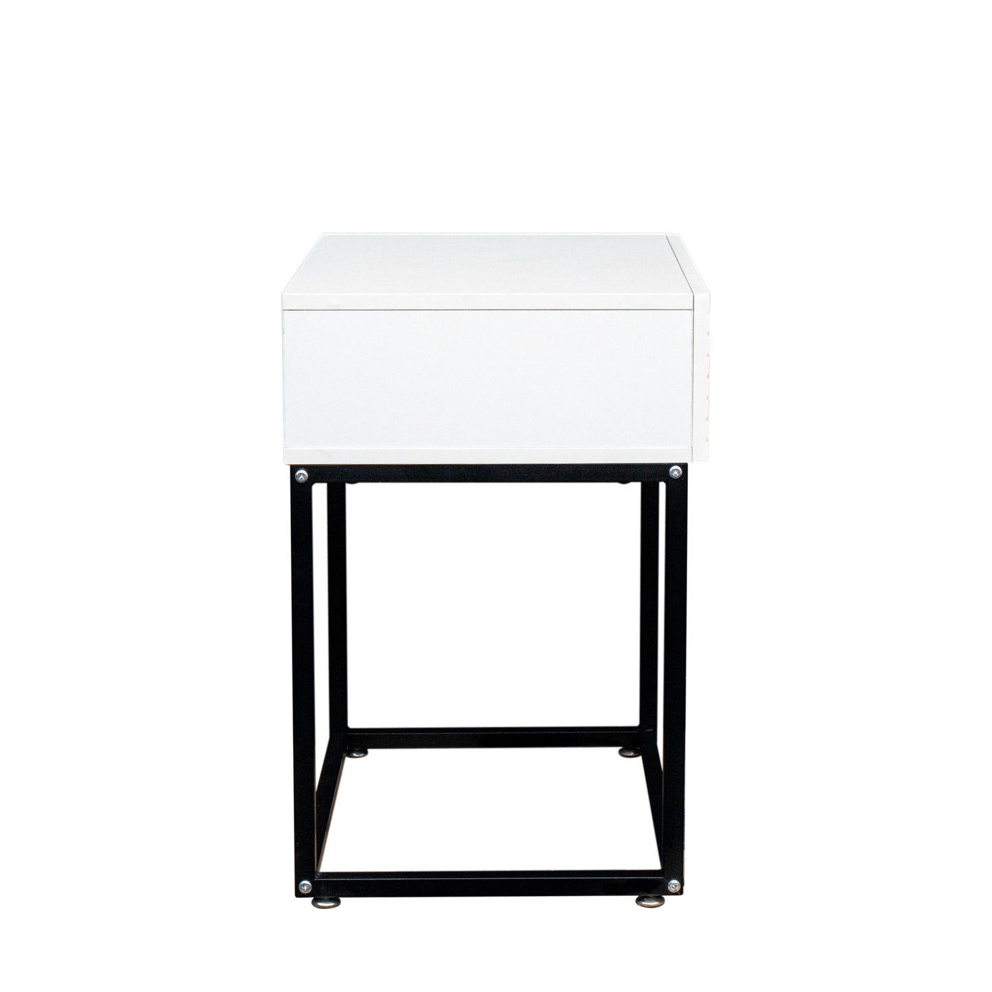 Single Drawer White Nightstand