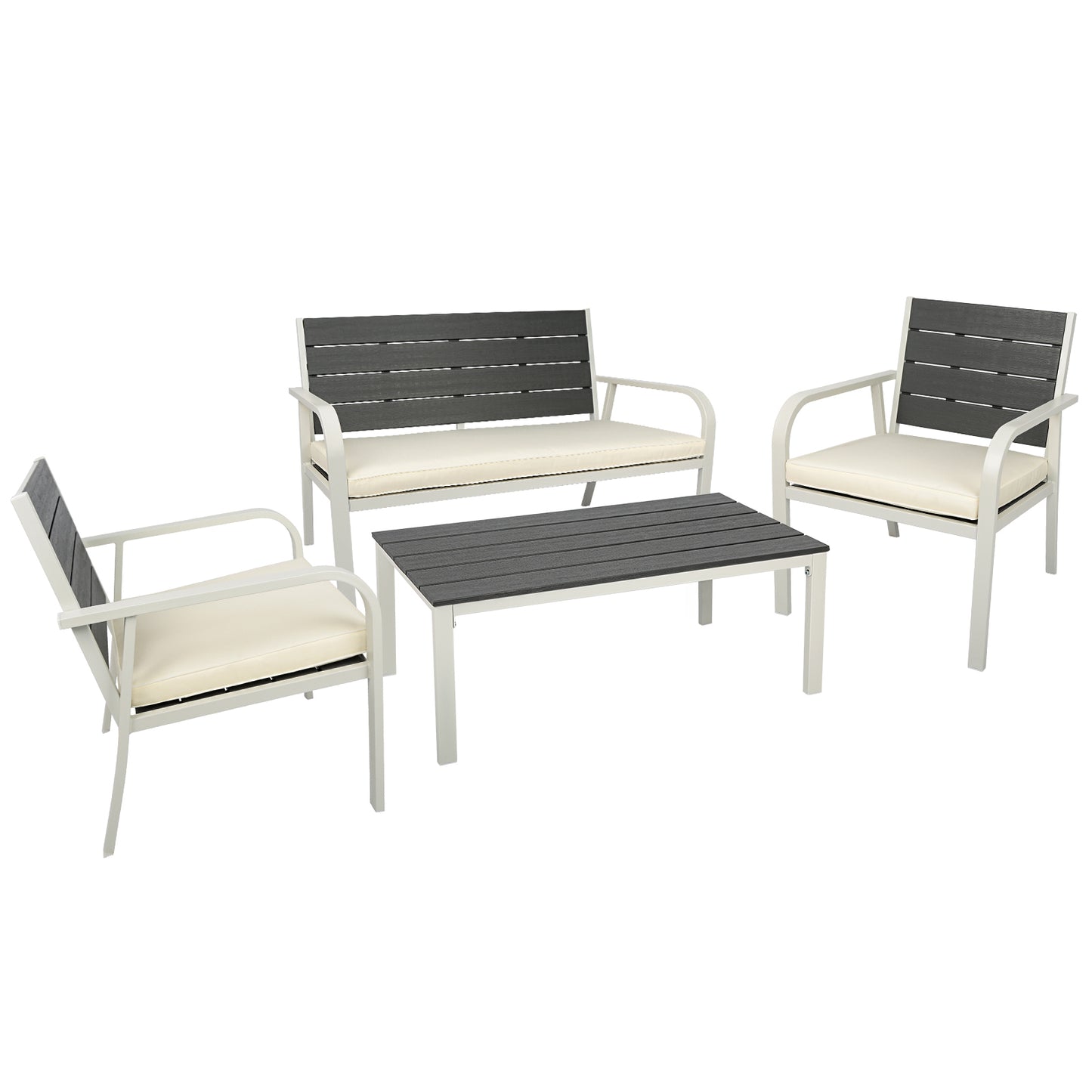 4 Pieces Outdoor Seating Set (white)