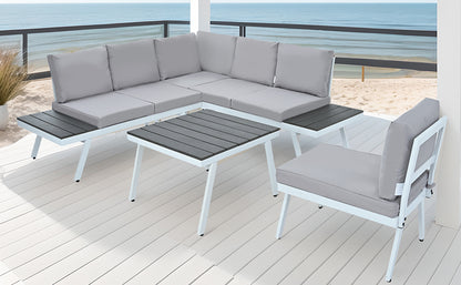 Industrial 5-Piece Aluminum Outdoor Seating Set (gray)