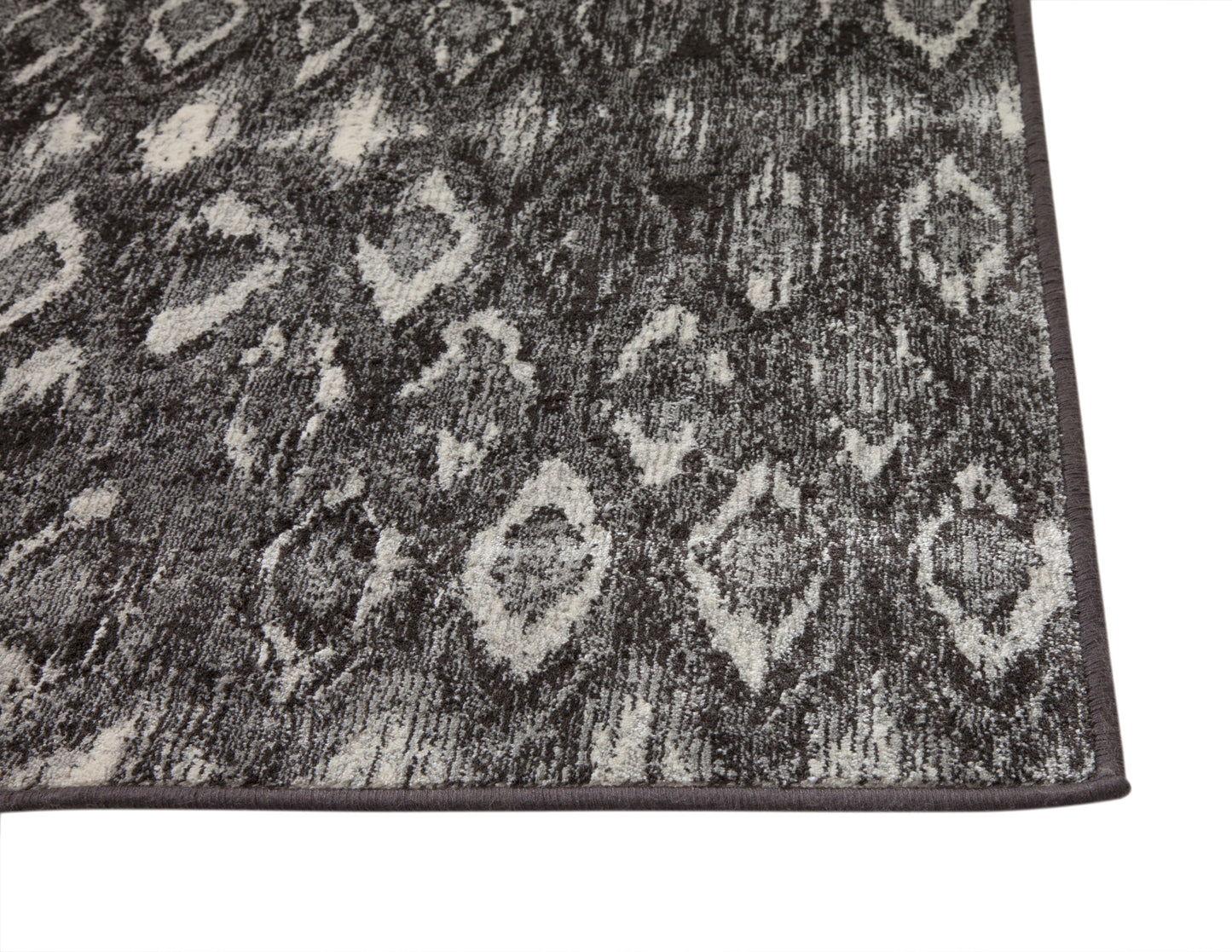 Mabel Charcoal, Gray, and Ivory Area Rug 5x8