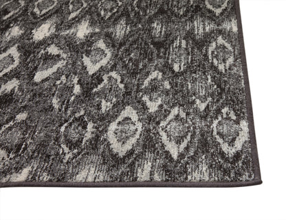 Mabel Charcoal, Gray, and Ivory Area Rug 5x8