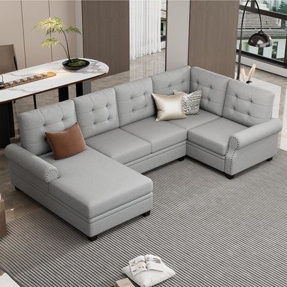 Buckingham Sectional Linen Sofa