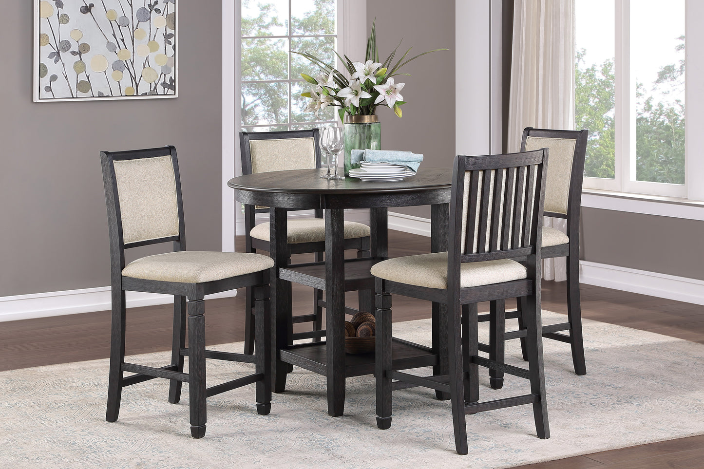 Asher 5-Piece Counter Height Dining Table