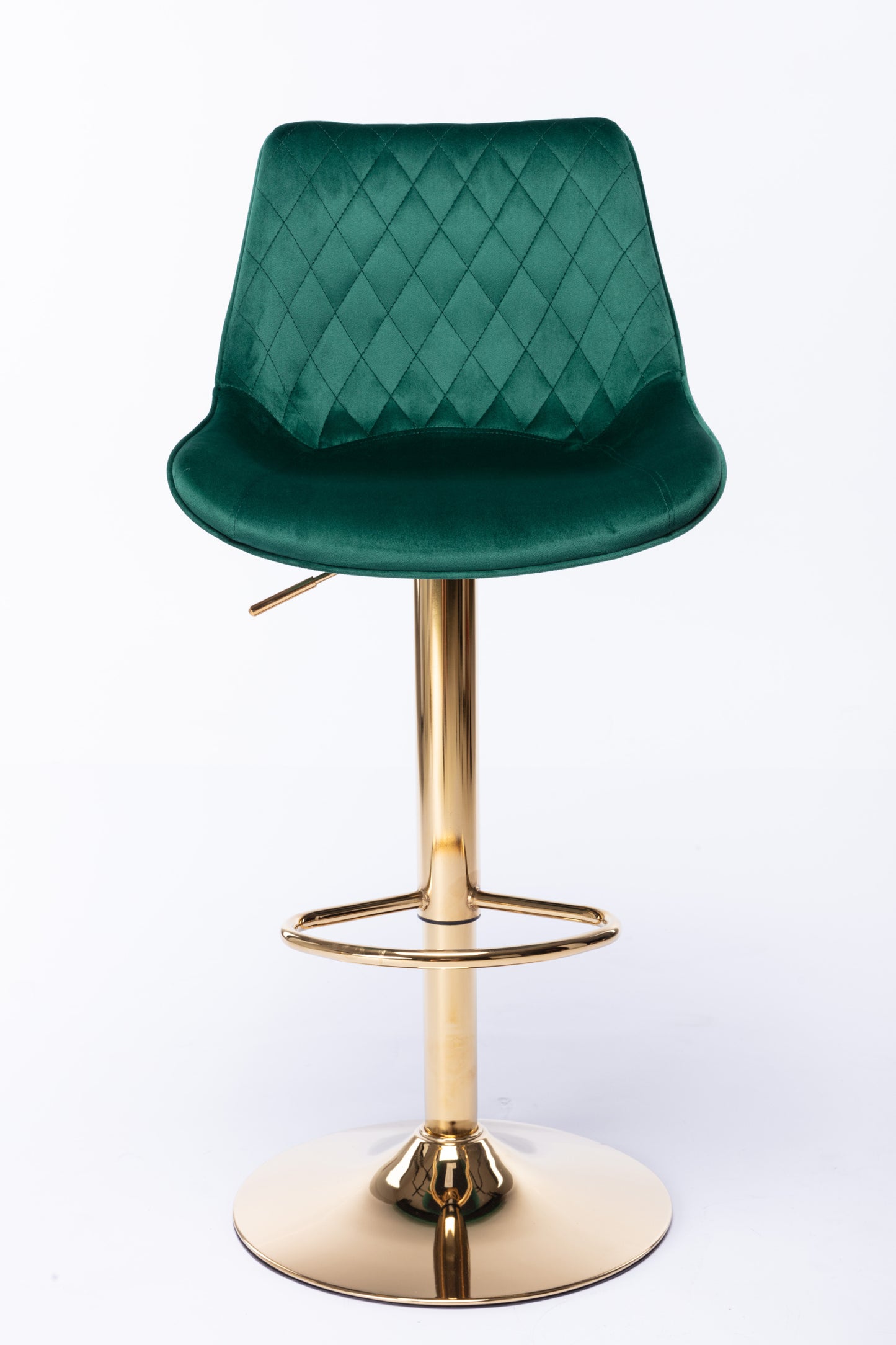 Diamond Adjustable Bar Stool Set of 2 (green/gold)