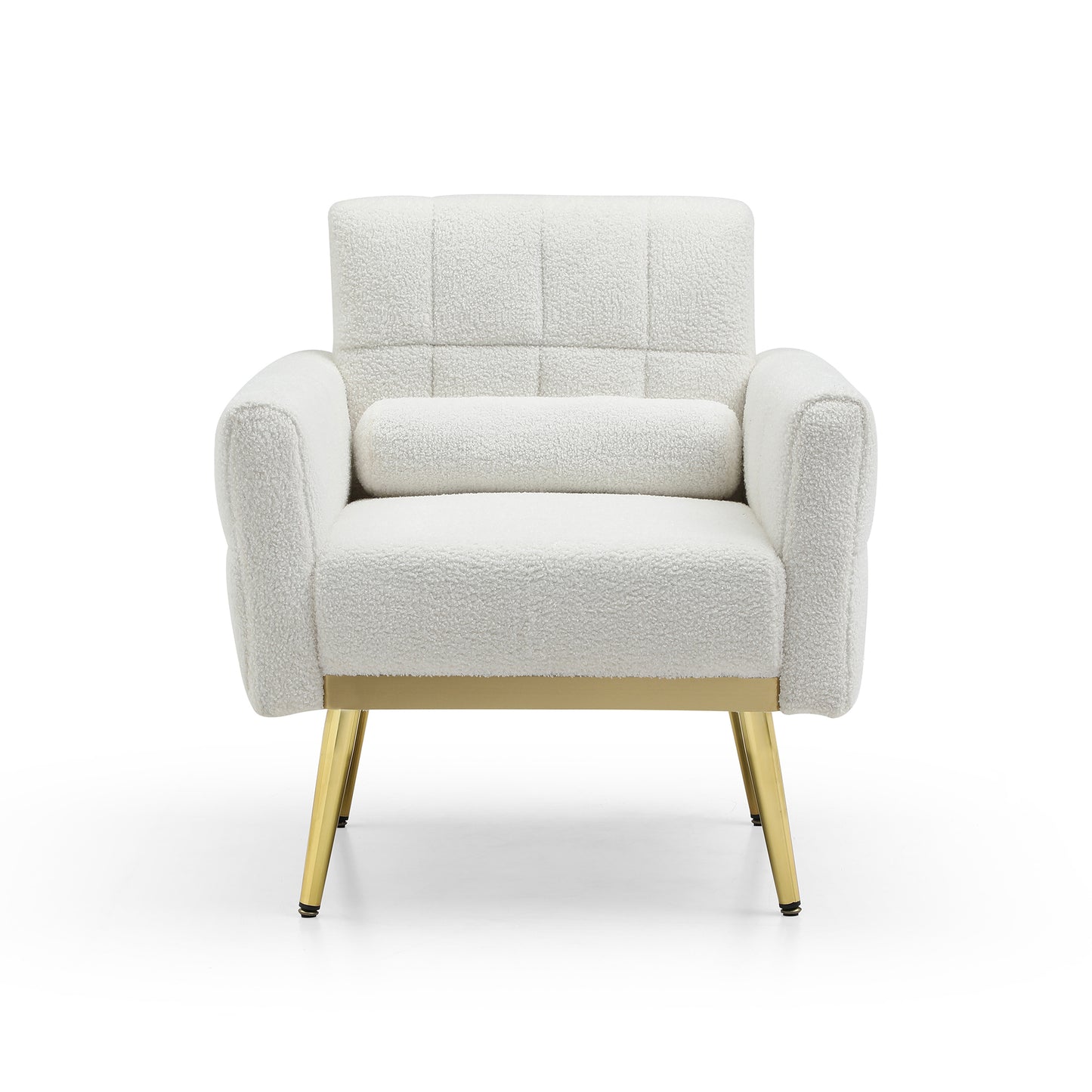 Modern Comfy Tufted White Teddy Accent Chair