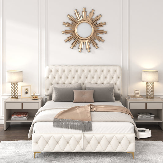 Valerie Full Size Bed (beige)