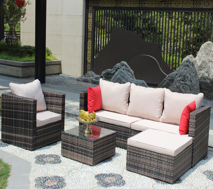 4 Piece Rattan Outdoor Seating Set