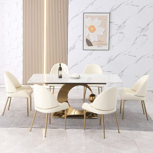 71" Stone 6-Piece Dining Table