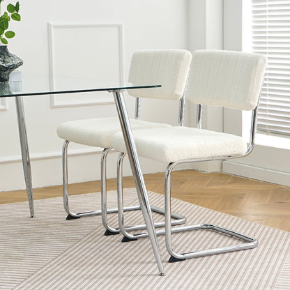 Modern Luxury Dining Chair Set of 2 (white/gray)