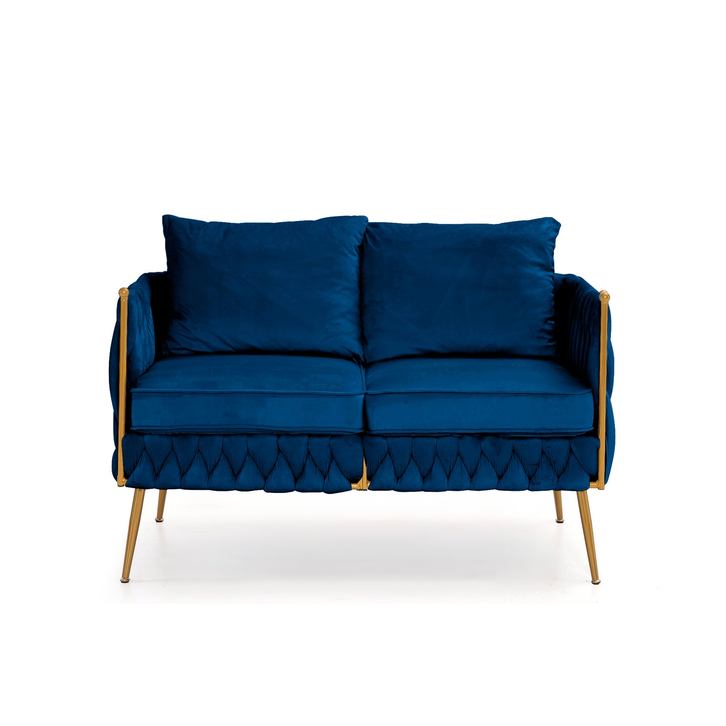 Denny Blue Velvet 2 Piece Sofa and Love Seat