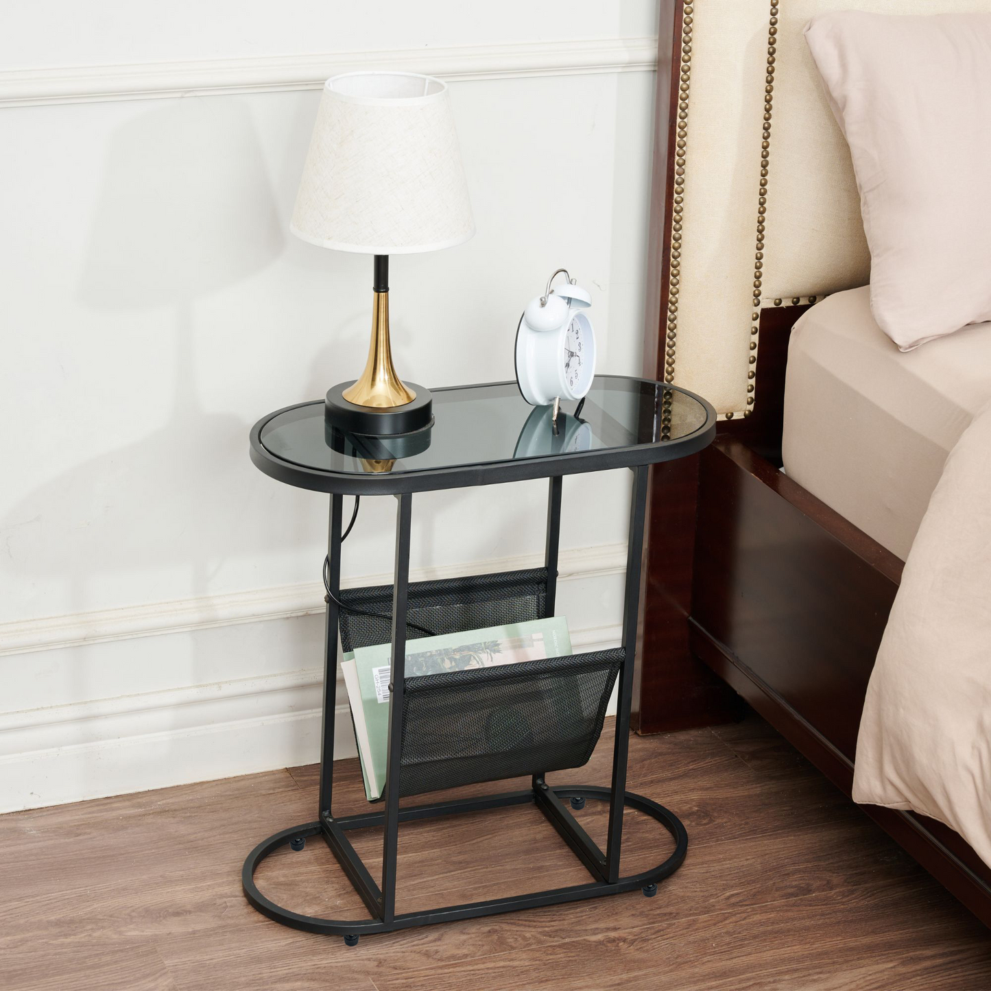 Acacia Glass Oval End Tables (set of 2)