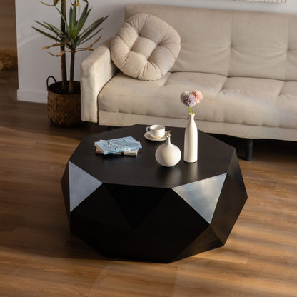 38" Three-dimensional Embossed Coffee Table (black)