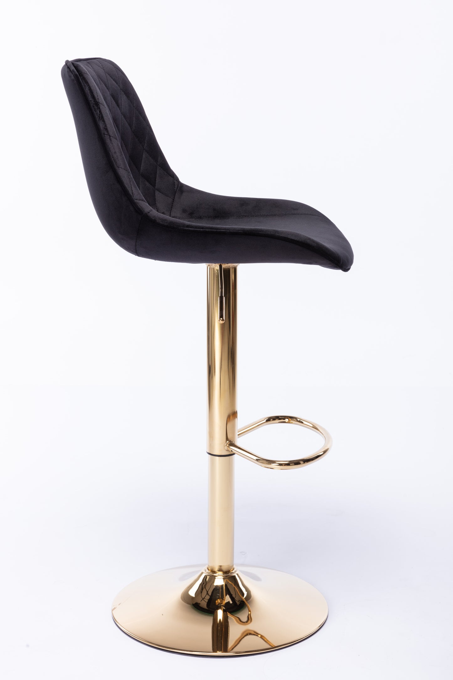 Diamond Adjustable Bar Stool Set of 2 (black/gold)