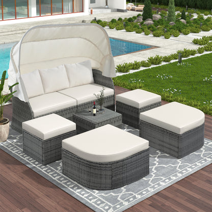 Outdoor Convertible Sunbed (beige)