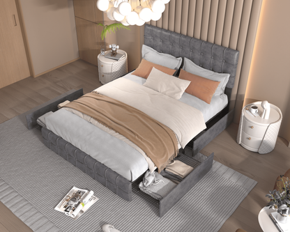 Kiki Storage Queen Bed (gray)