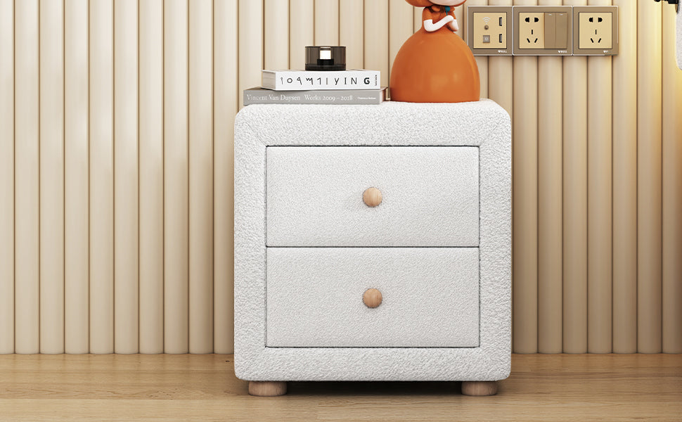 Teddy White Fleece Nightstand