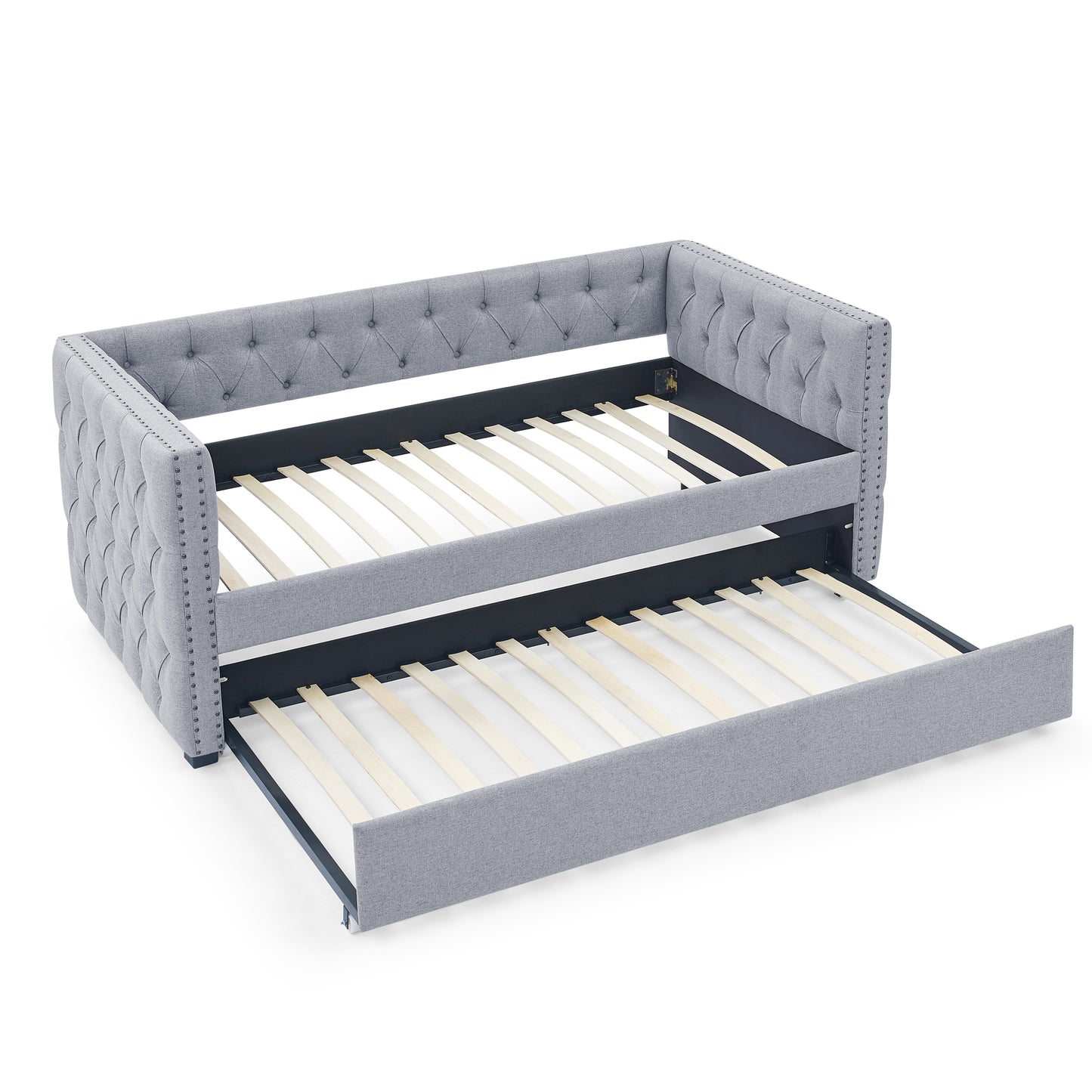 Fluff Light Gray Daybed with Trundle (twin/twin)