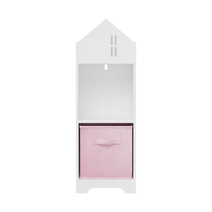 Kids Dollhouse Bookcase with Storage (pink)