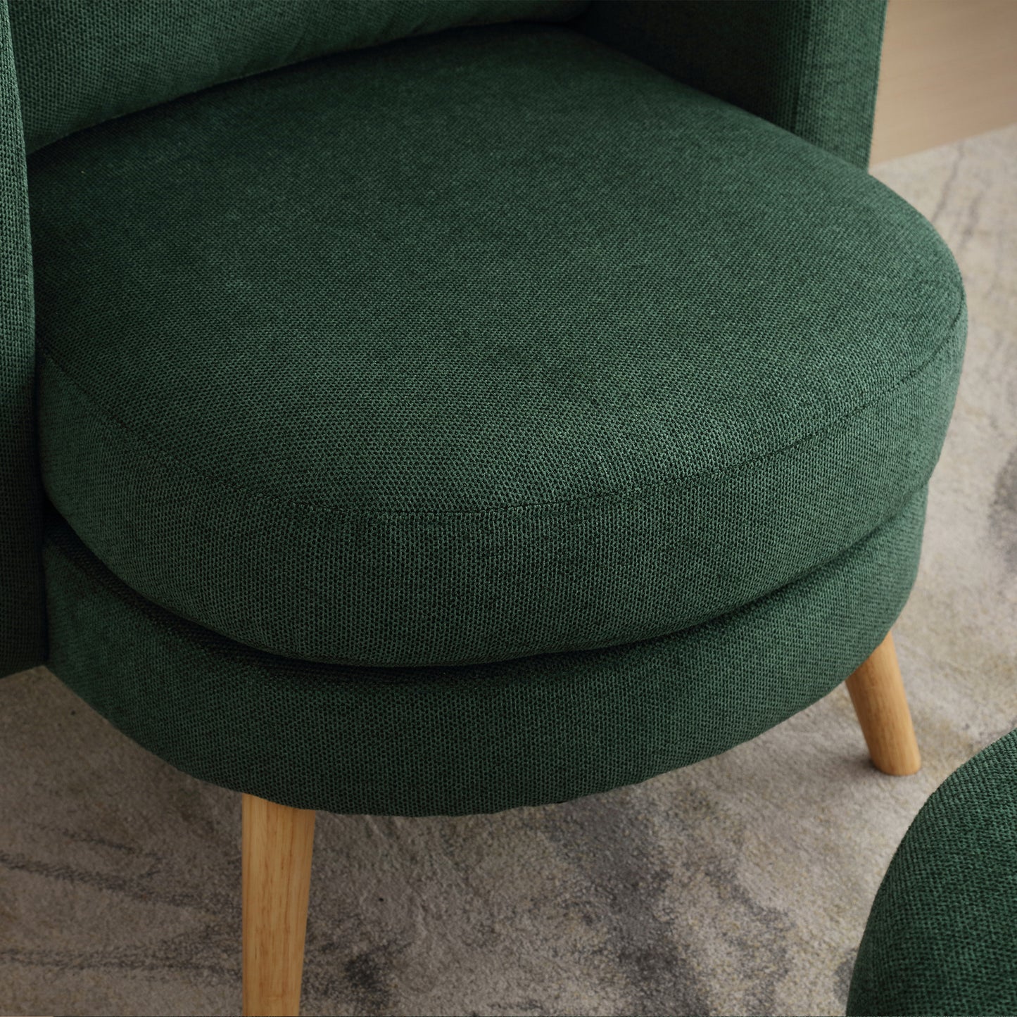 Benson Green Accent Chair with Ottoman