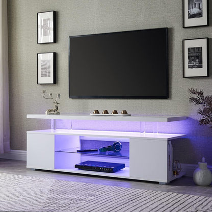 Phoenix White LED TV Stand