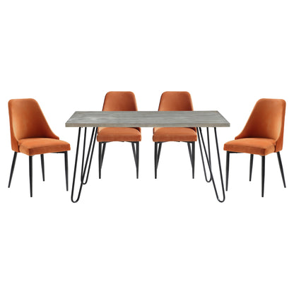 Melbourne Orange 5 Piece Dining Table Set