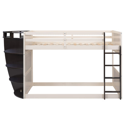 Boat Shape Twin over Twin Bunk Bed