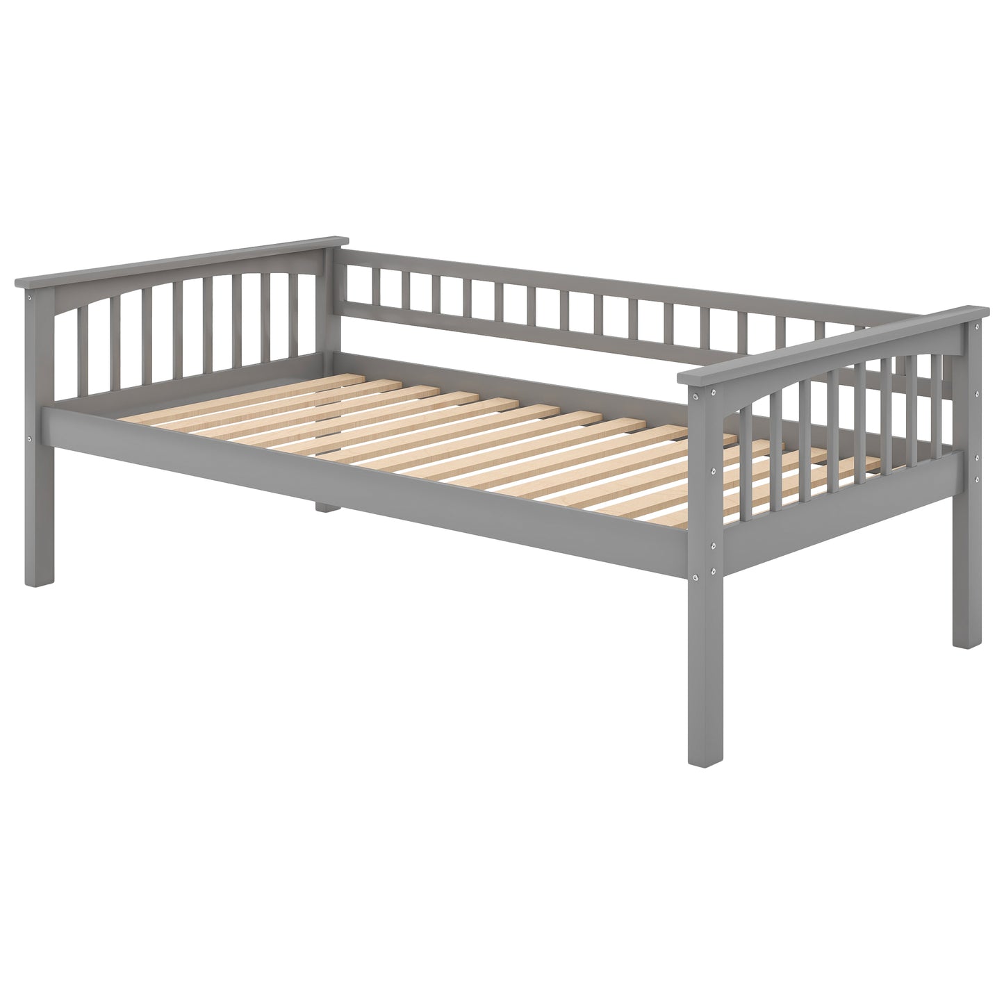 Convertible Gray Twin over Twin Bunk Bed with Drawers