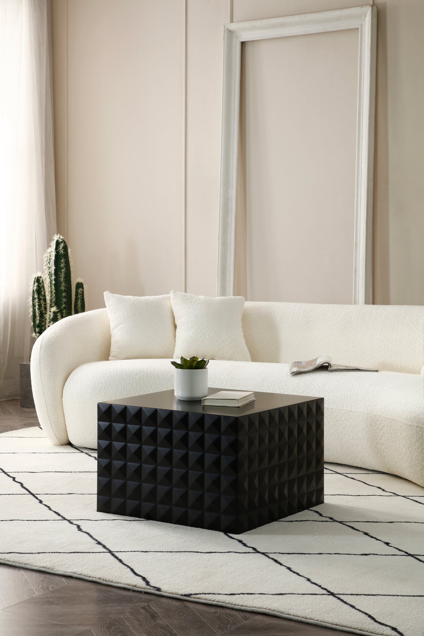 Matt Black Square Nesting Coffee Table