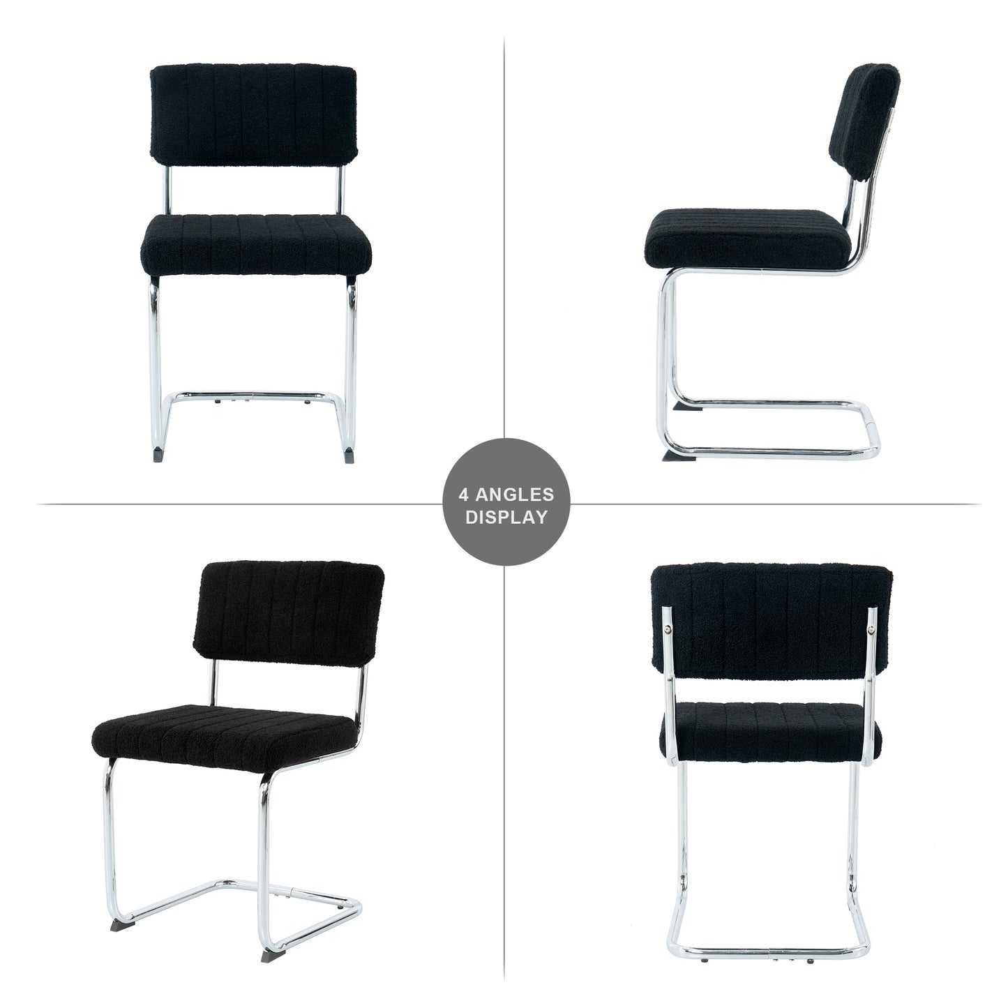 Modern Luxury Dining Chair Set of 4(black/gray)